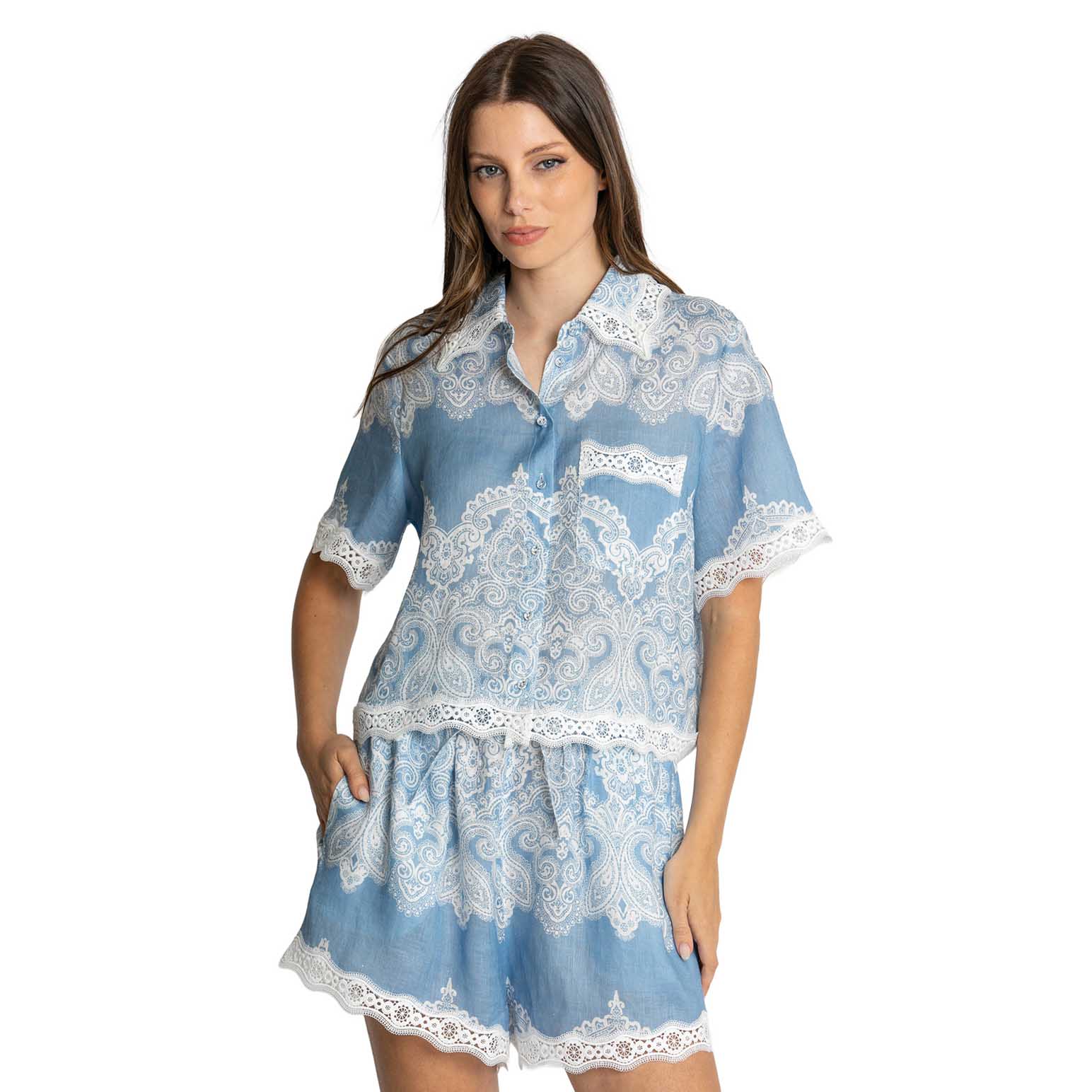 KACHEL Nivina Lace Trim Shirt