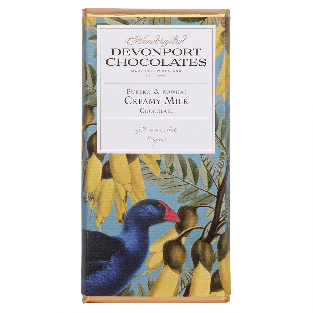 Devonport Chocolates Pukeko & Kowhai Milk Chocolate 80g