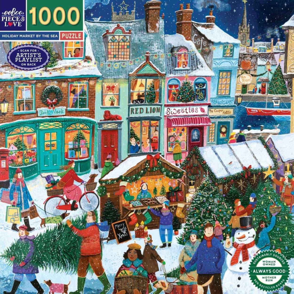 Eeboo Holiday Marketplace Square Puzzle