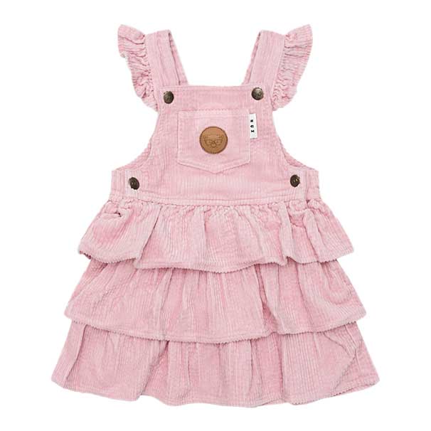 Huxbaby Blush Cord Tiered Overall Dress 3-5Y