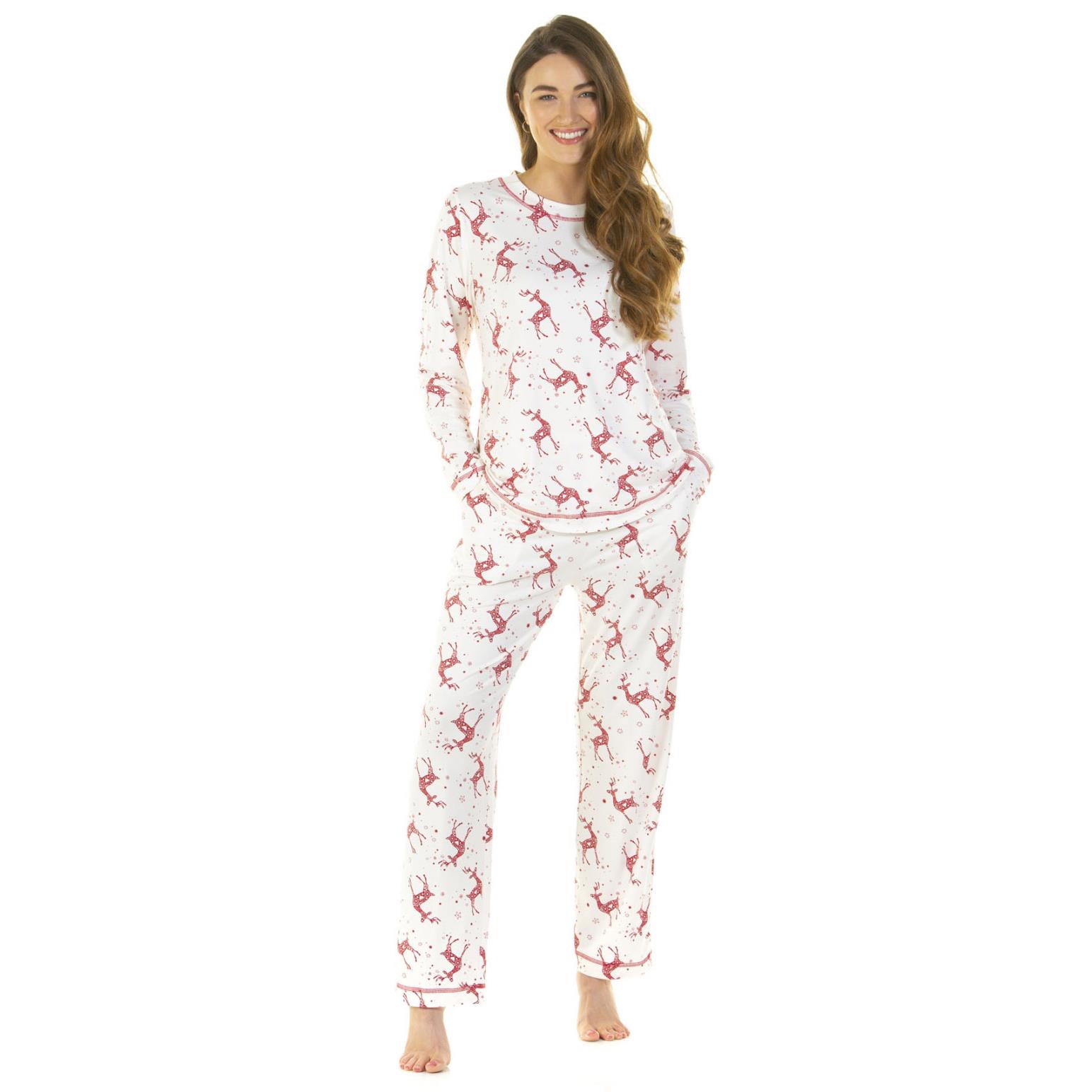 La Marquise Festive Prints Longsleeve Jersey Round Neck Pyjamas