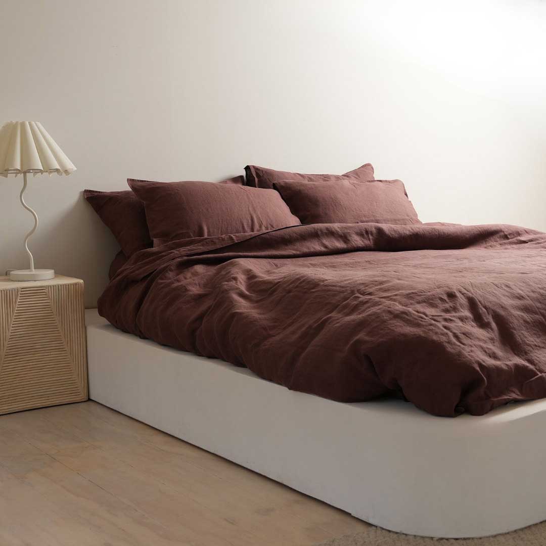 Home Lab 100% French Flax Linen Duvet Cover Set