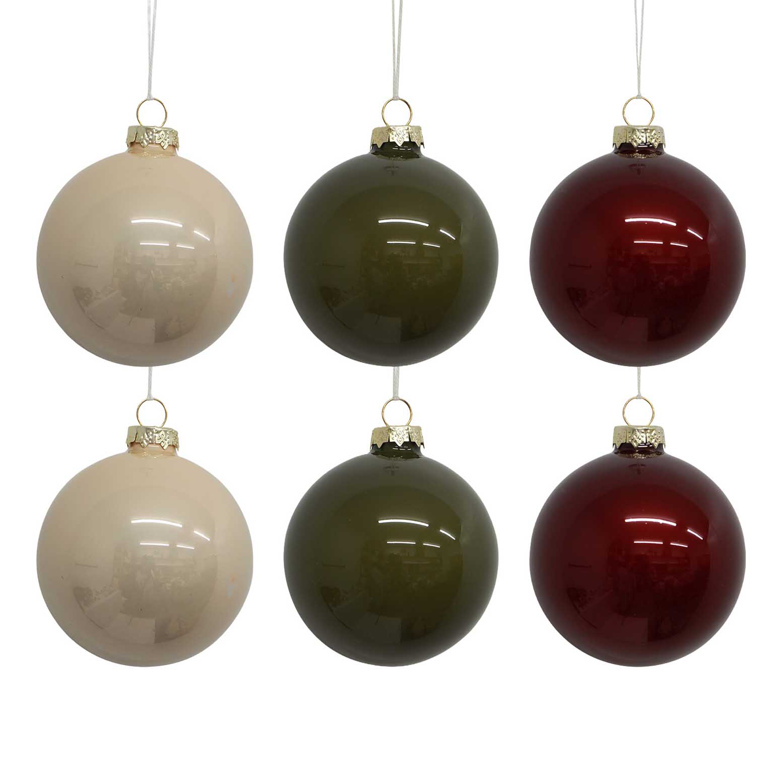 French Country Christmas Ball Mixed Colours (6PC)