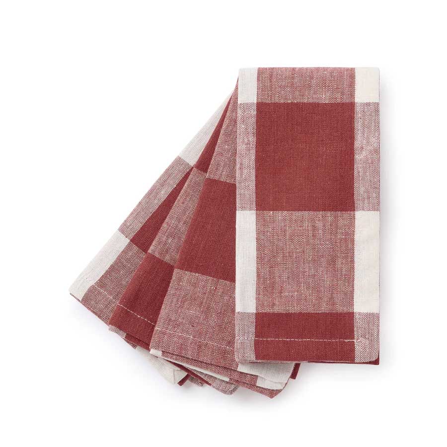 Sophie Allport Rustic Red Gingham Napkins Set Of 4