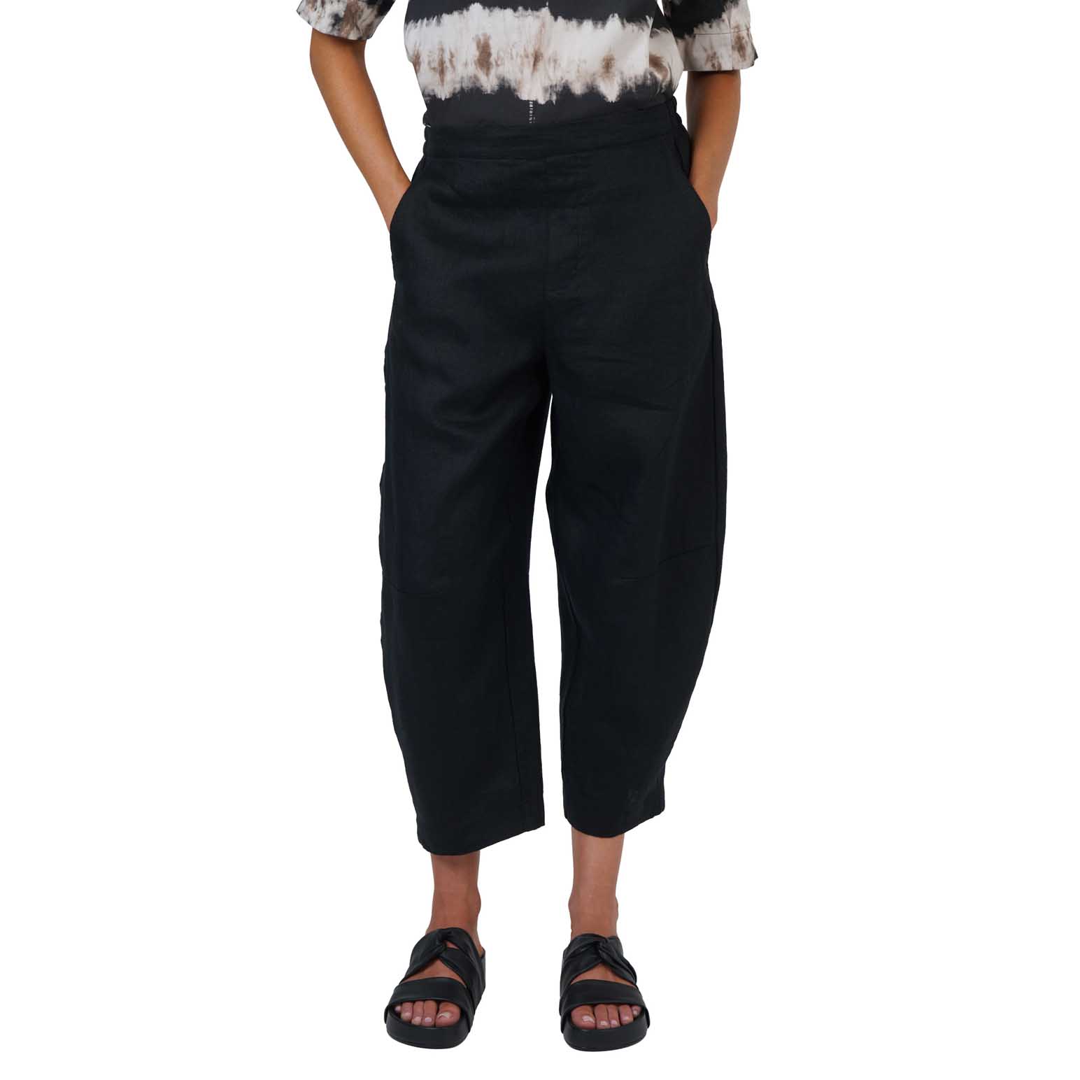 Naturals By O & J Black Linen Pants