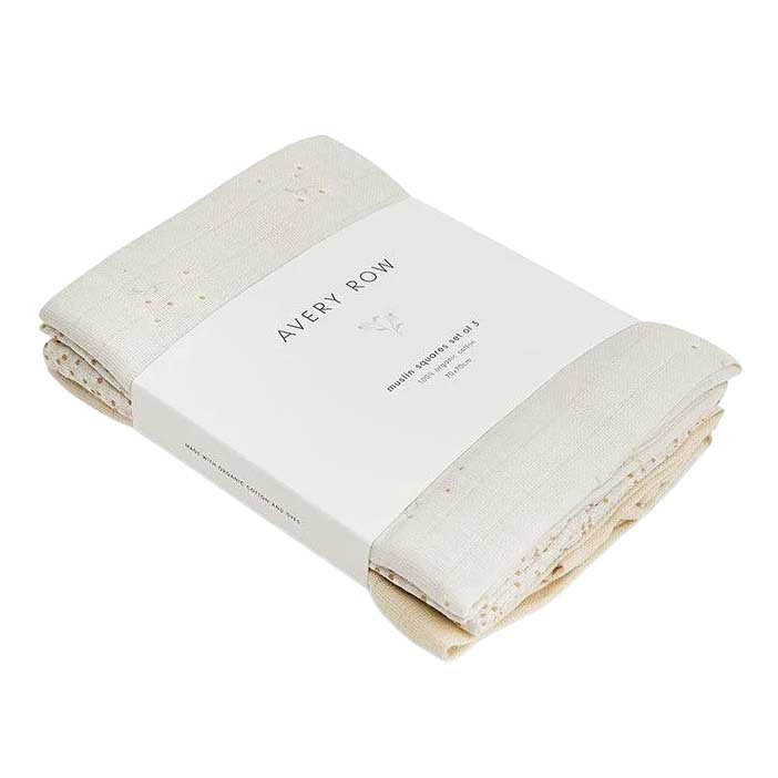 Avery Row Muslin Squares Set of 3 - Wild Chamomile