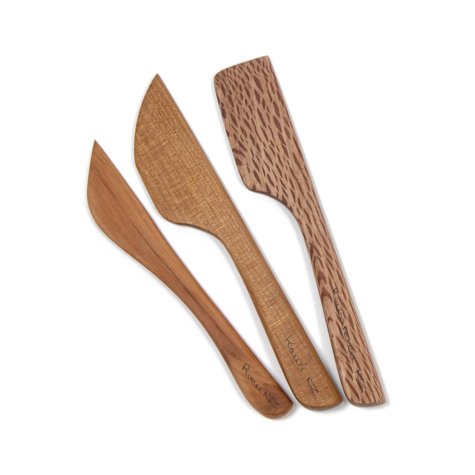 MZ Design Cheese Knife Spatula Set - Rimu, Kauri, Rewarewa