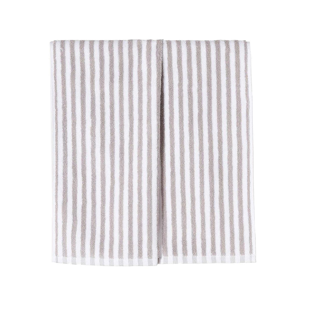 Città Wide Stripe Cotton Hand Towel Grey/White  - 45x75cm