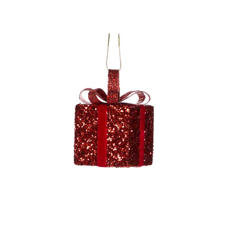 Holly & Ivy 6cm Red Glittered Gift Box