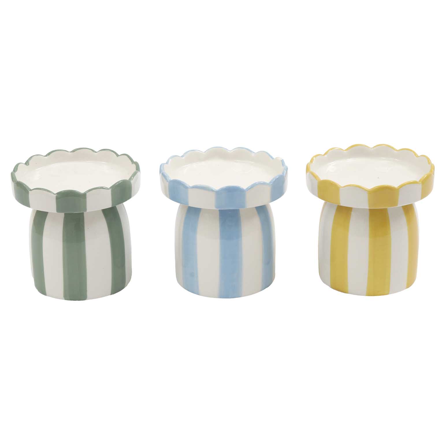 SIL Interiors Stripe Pillar Candle Holder 11cm