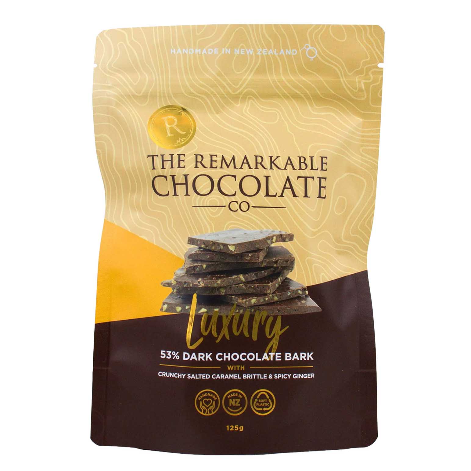 The Remarkable Chocolate Co Spicy Ginger Crunch Bark 125g