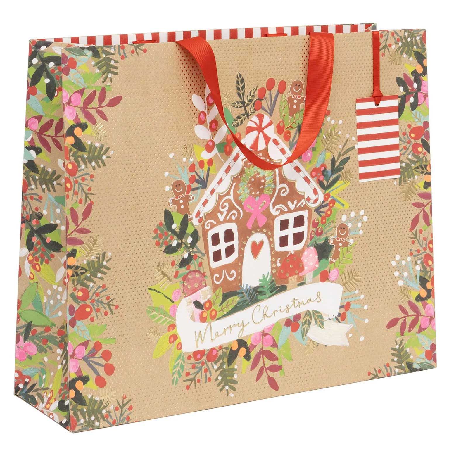 Image Gallery LS Gingerbread Kraft Large Christmas Bag