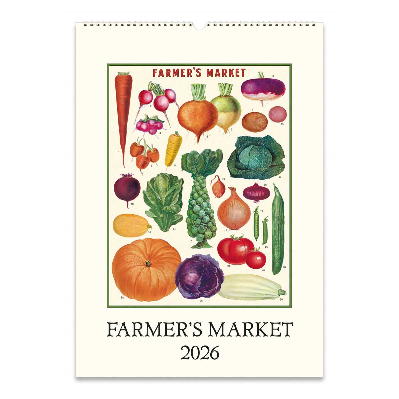 Cavallini Farmers Market 2026 Wall Calendar