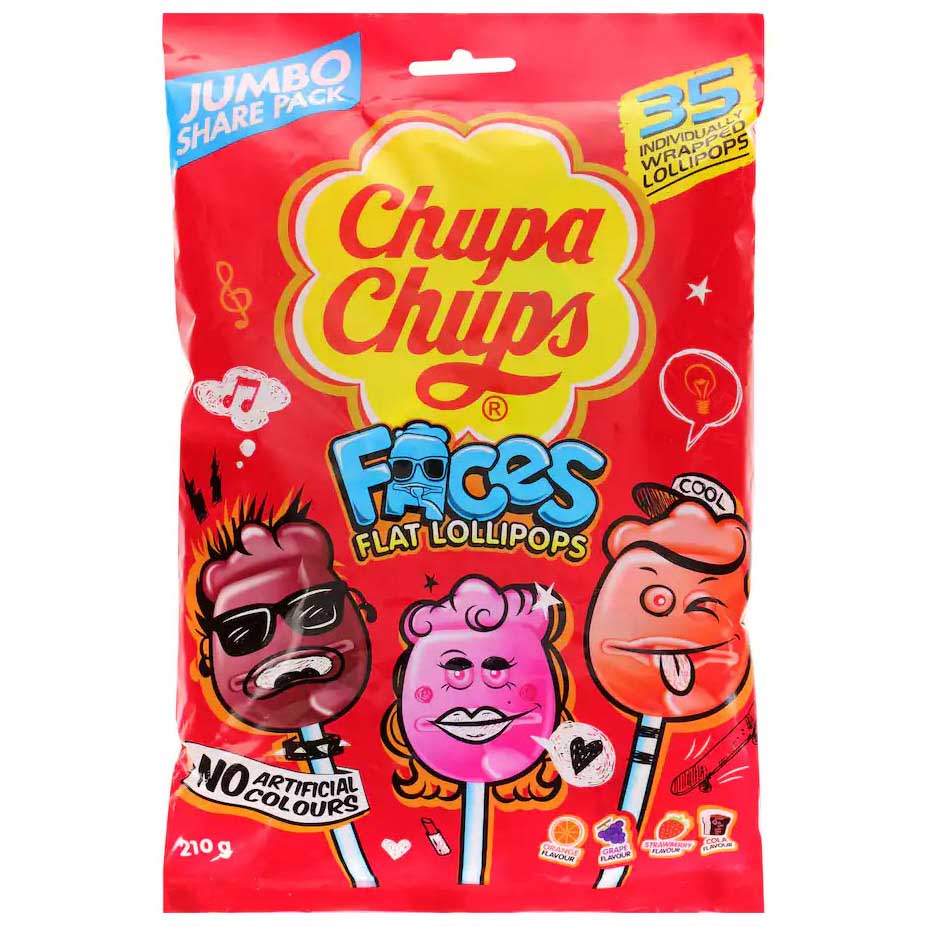 Chupa Chup Lolliepop Faces 210g Bag