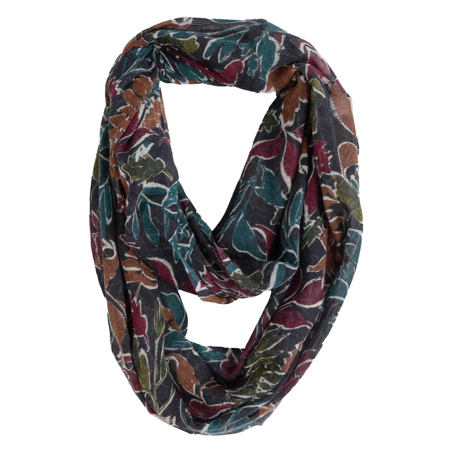 Seasalt Cornwall Pretty Circle Scarf Inked Foliage Onyx