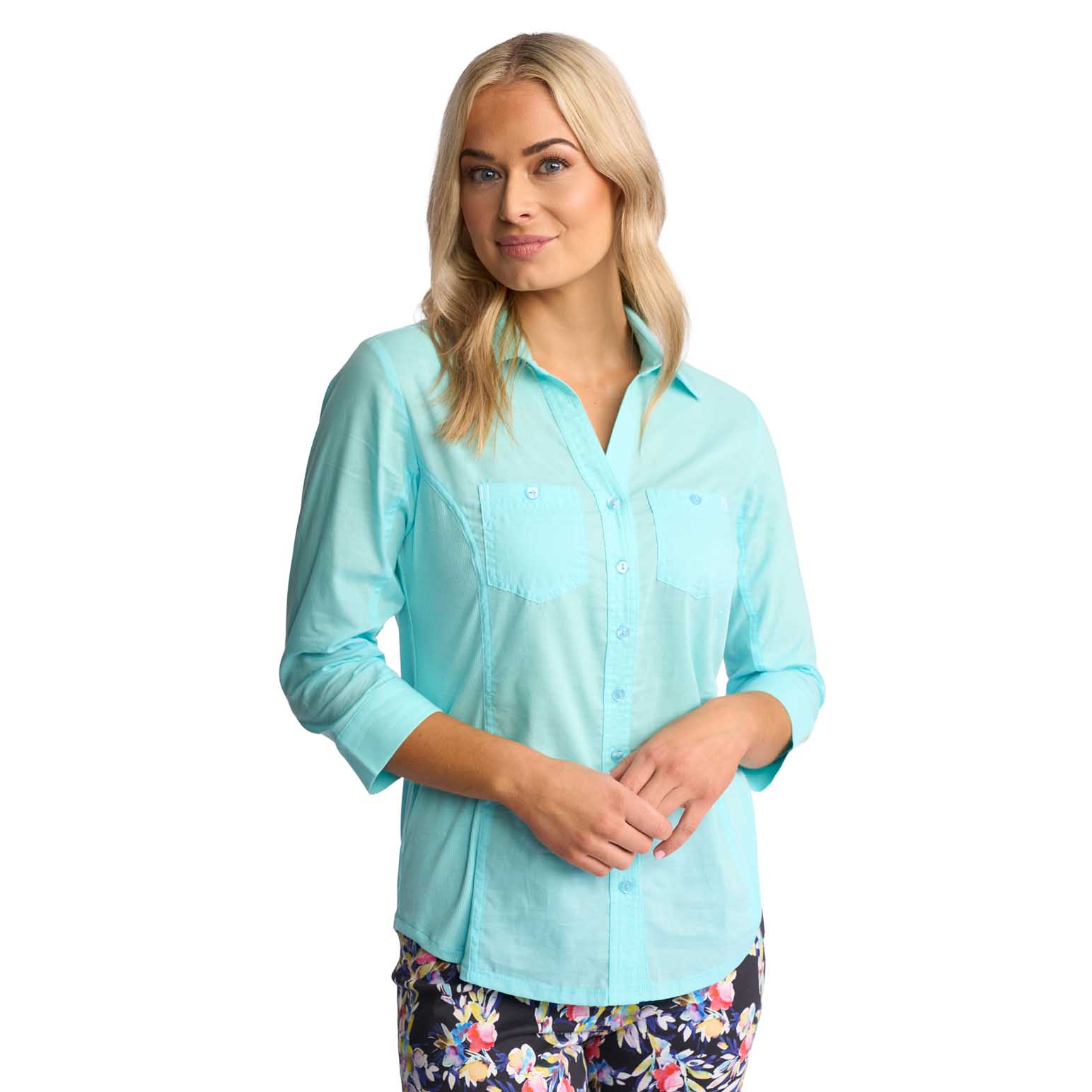 Vassalli Plain Button Up Shirt With Rib Panels