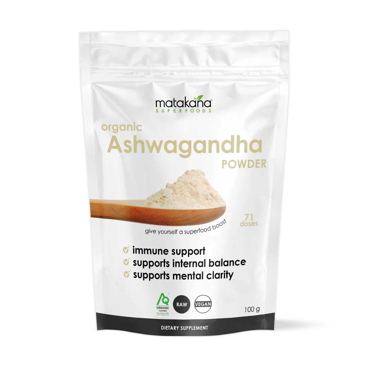 Matakana Superfoods Ashwaganda Organic Powder 100g