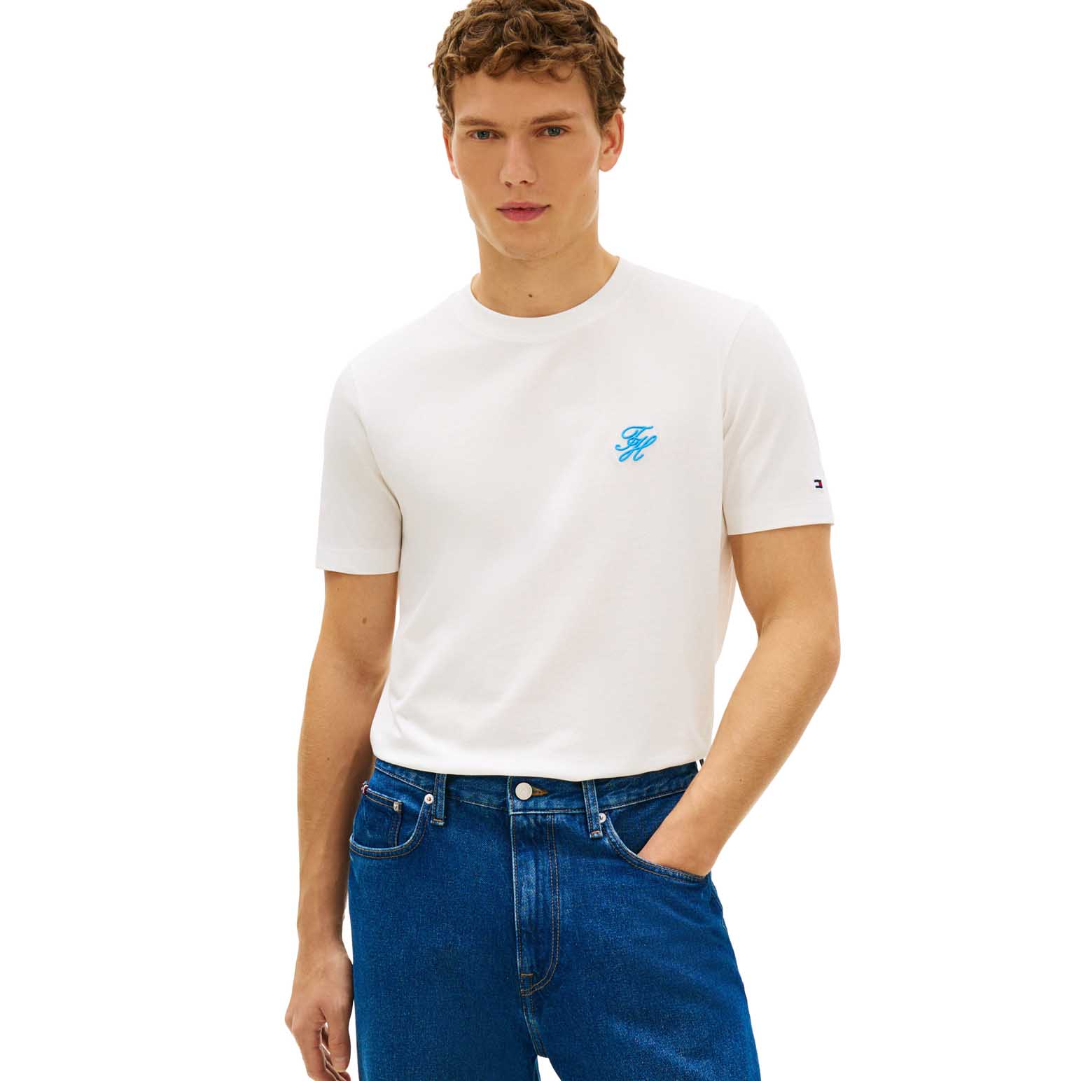 Tommy Hilfiger Logo Embroidery Jersey T-Shirt