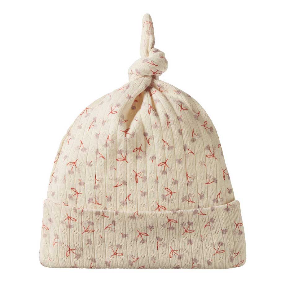 Nature Baby Knotted Beanie Pointelle