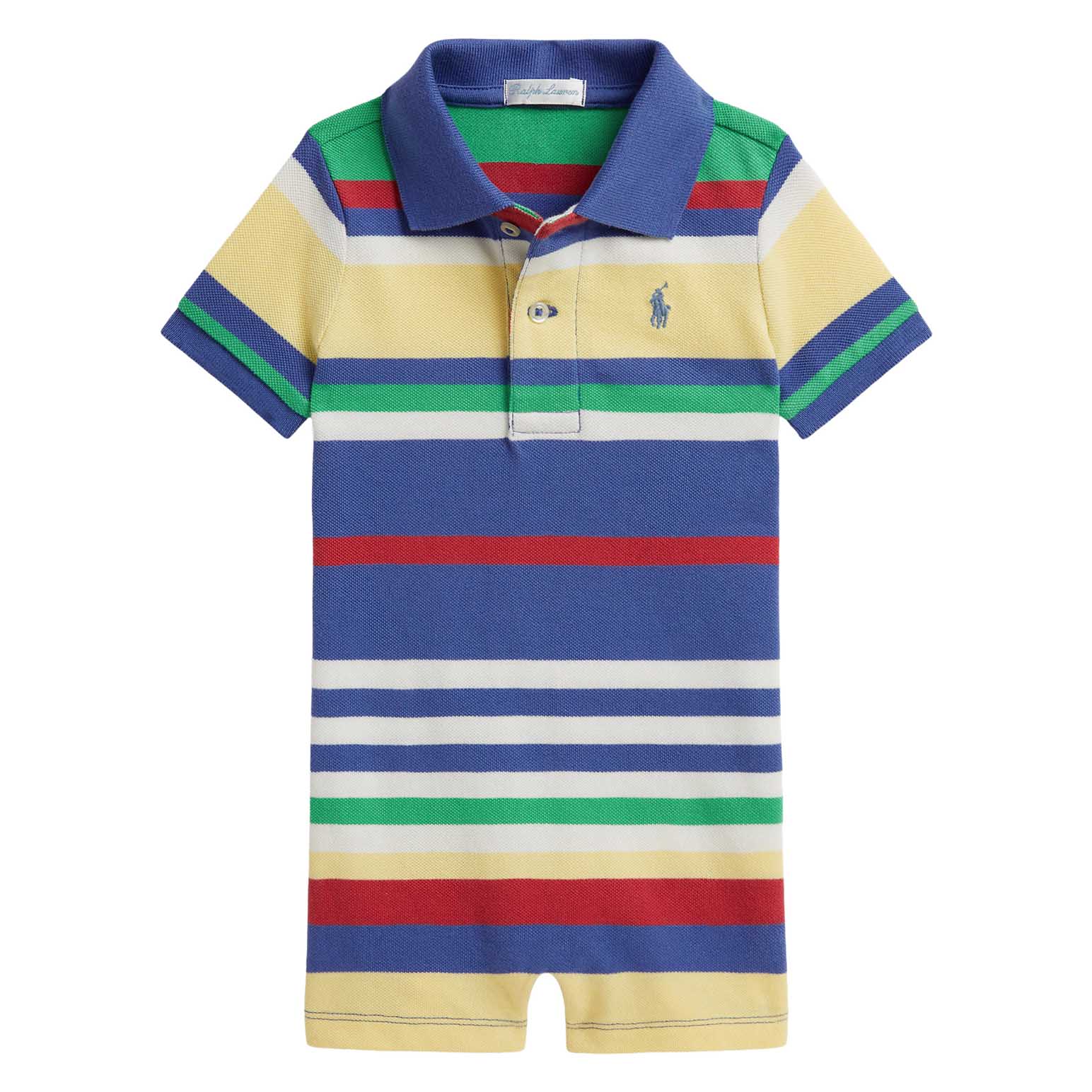 Polo Ralph Lauren Striped Cotton Mesh Polo Shortall 3-12M