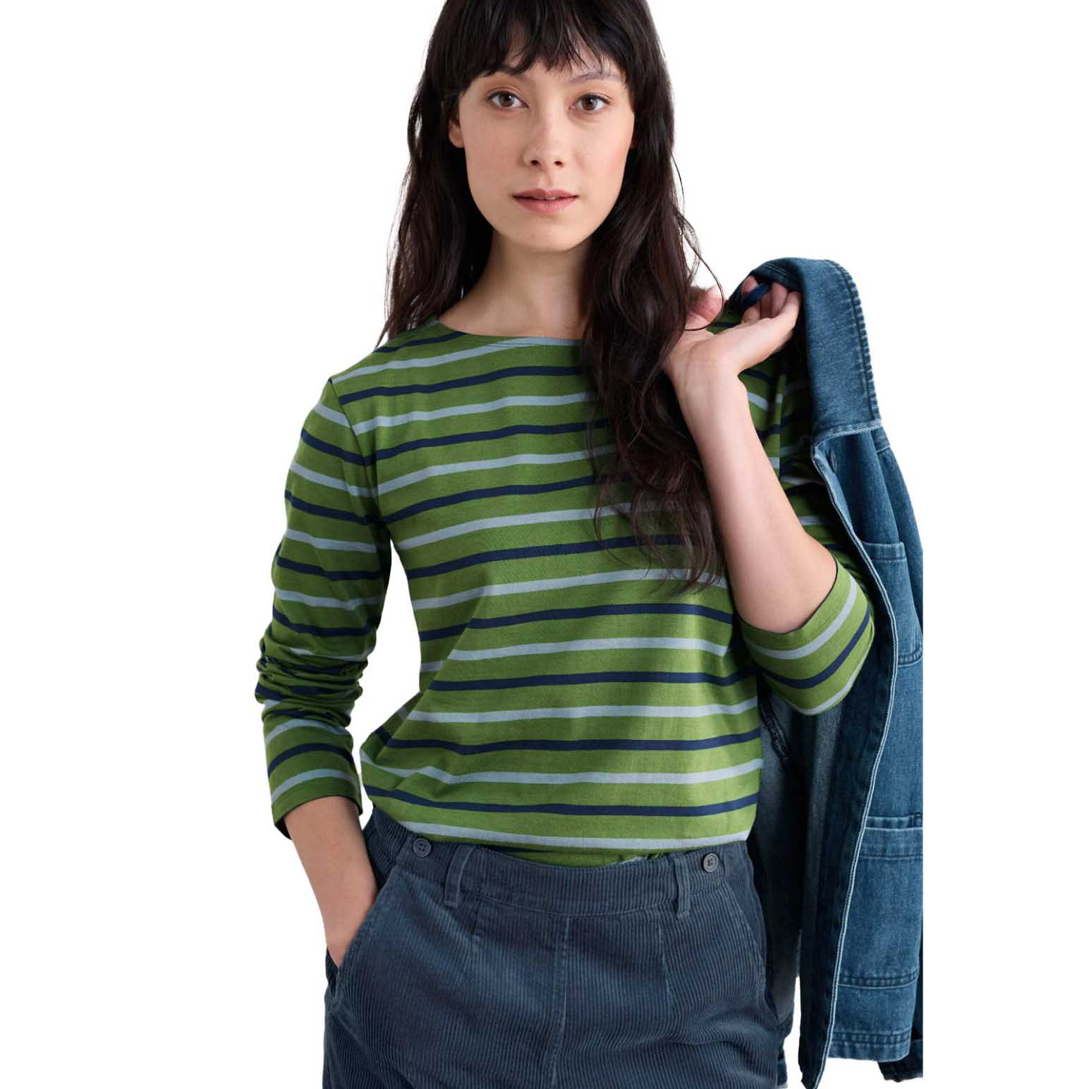 Seasalt Cornwall Sailor Shirt Duet Breton Grassland