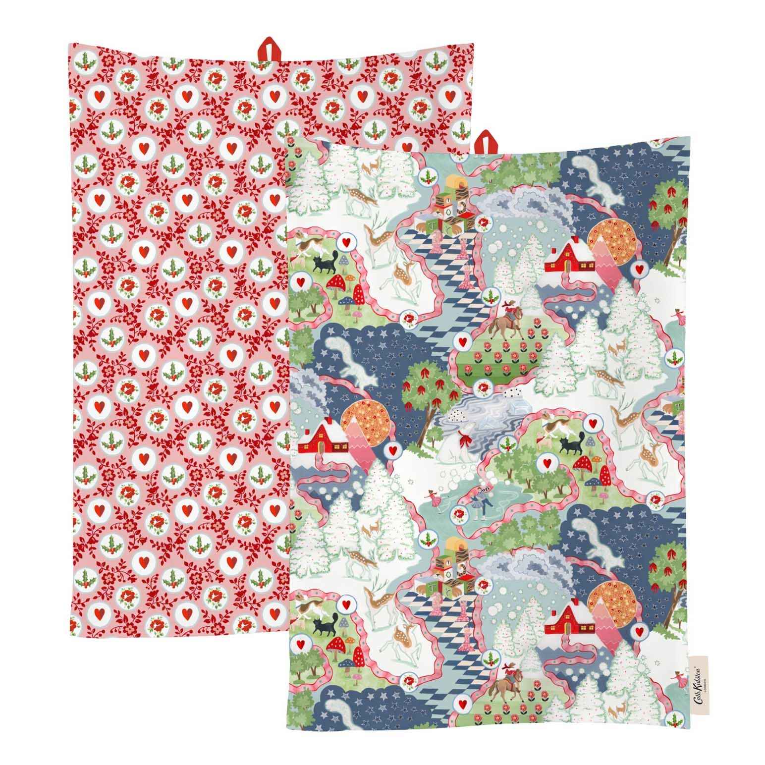 Cath Kidston Xmas Journey 2Pk Tea Towels