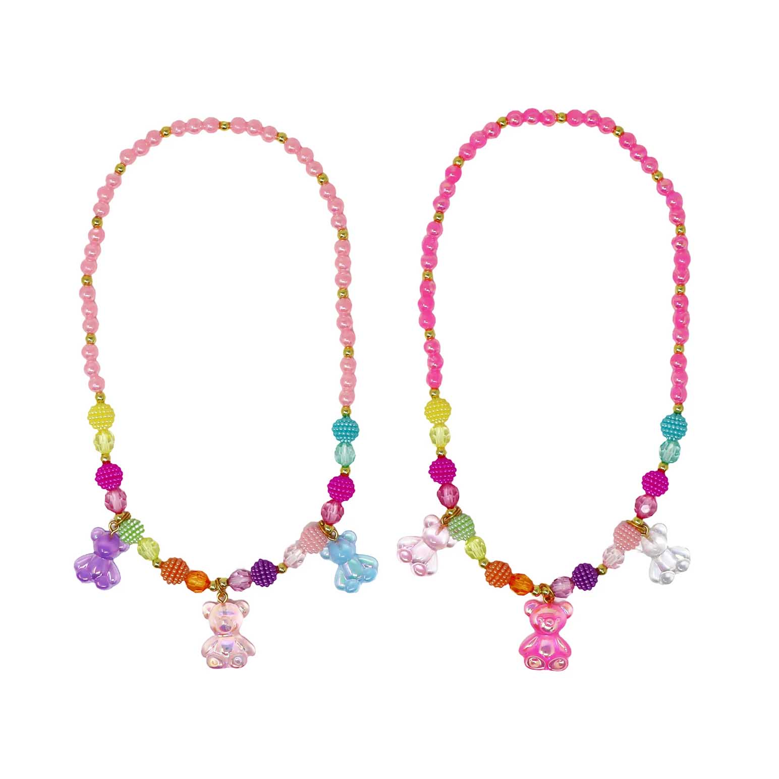 Pink Poppy Jelly Bear Necklace