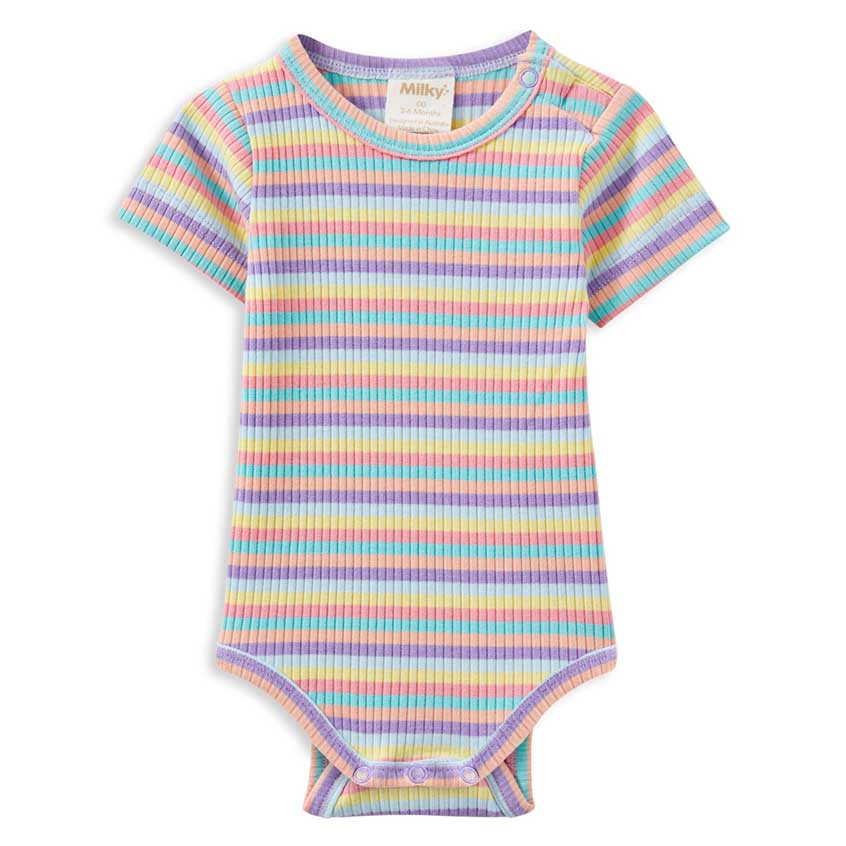 Milky Multi Stripe Rib Bubbysuit