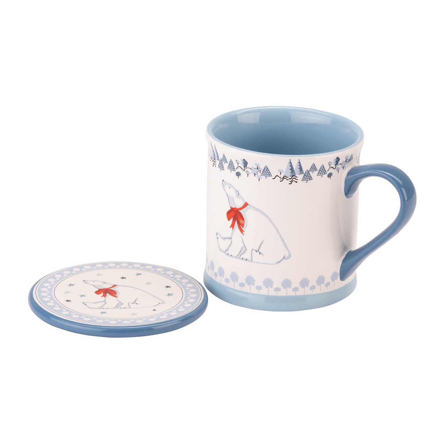 Cath Kidston Xmas Polar Bear Mug And Coaster