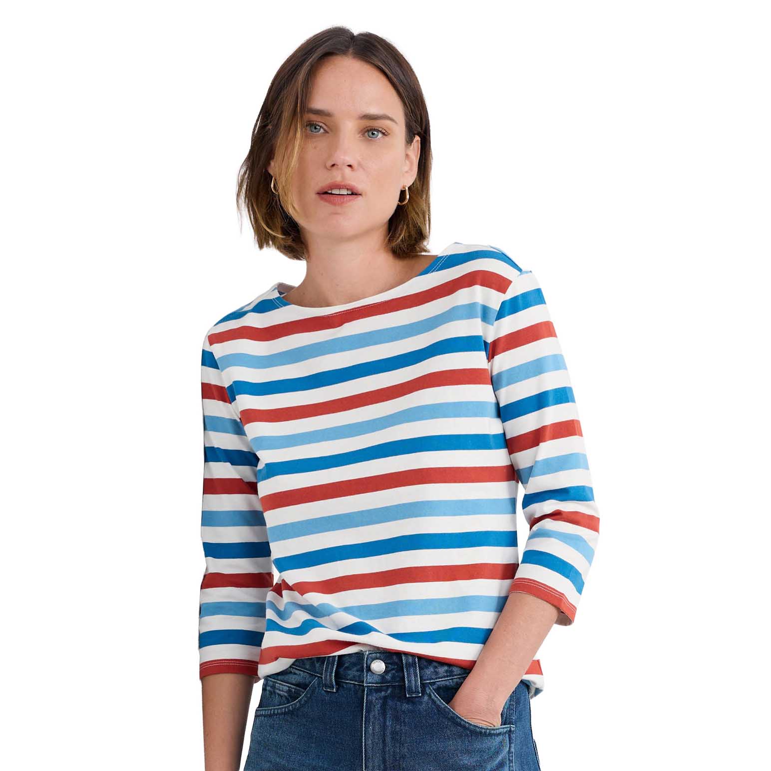 Seasalt Cornwall Sailor Top Tri Scallion Lagoon