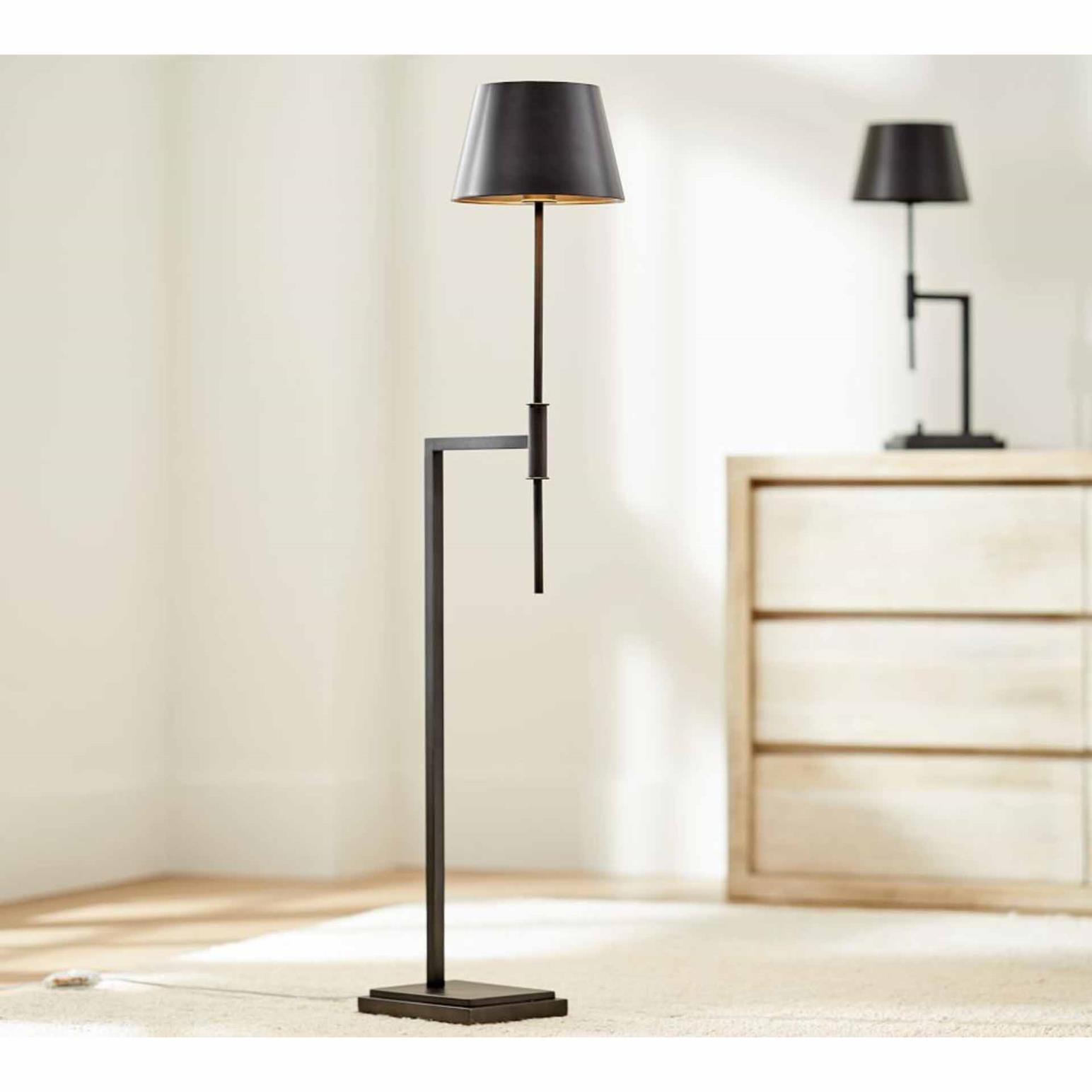 Pottery Barn Atticus Task Portable Floor Lamp Bronze Metal