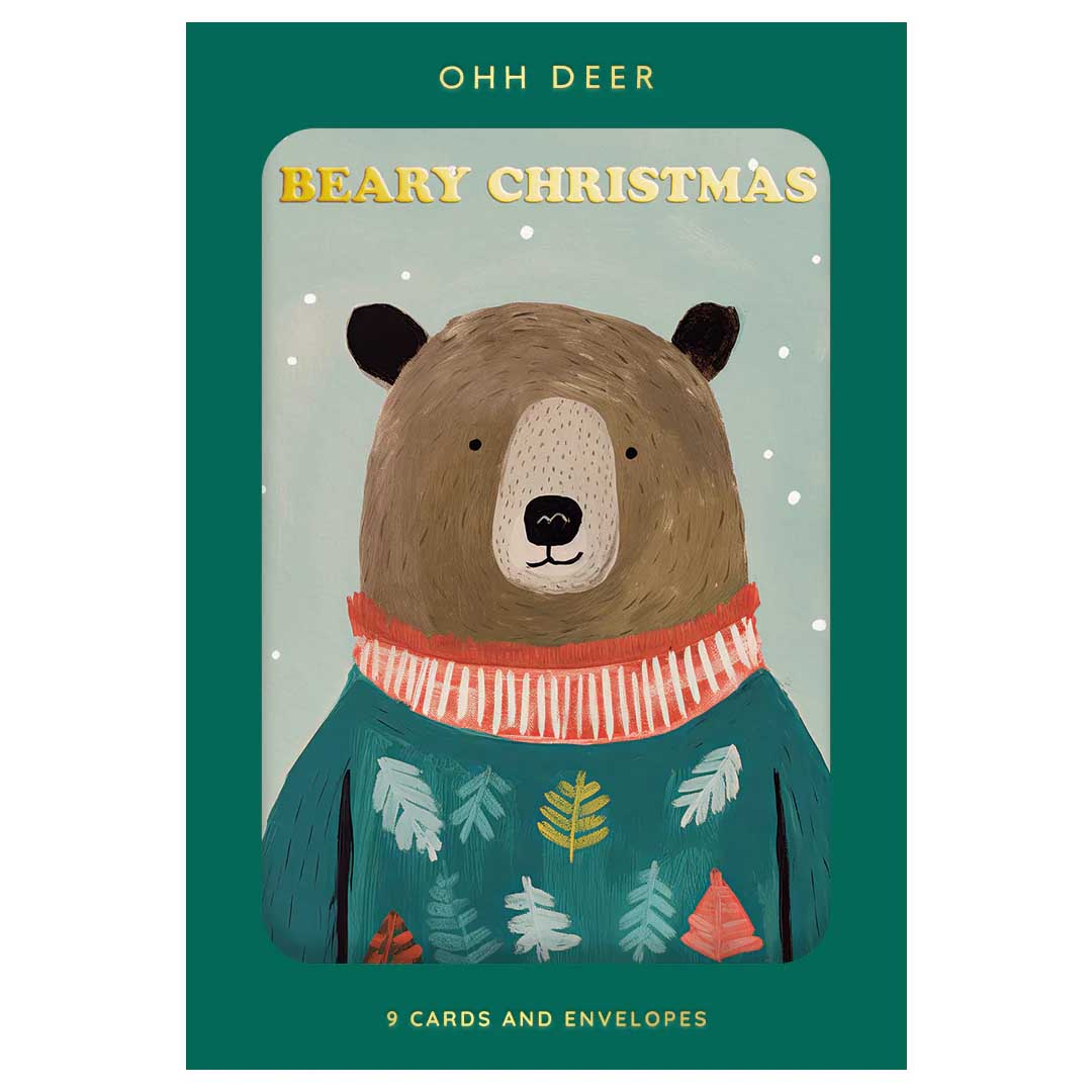 Ohh Deer Festive Bears Pack of 9 Christmas Cards - 3 Designs