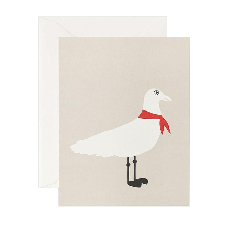 Father Rabbit Stationery Seagull Red Scarf Card