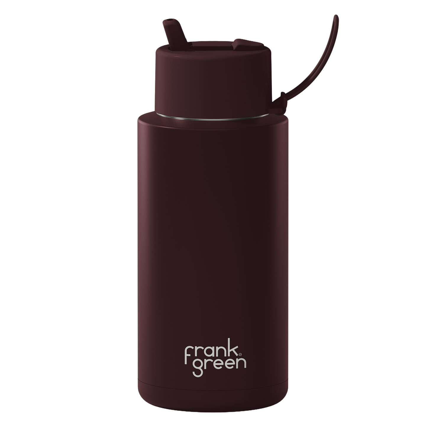 frank green 34oz Reusable Bottle with Flip Straw Lid Chocolate