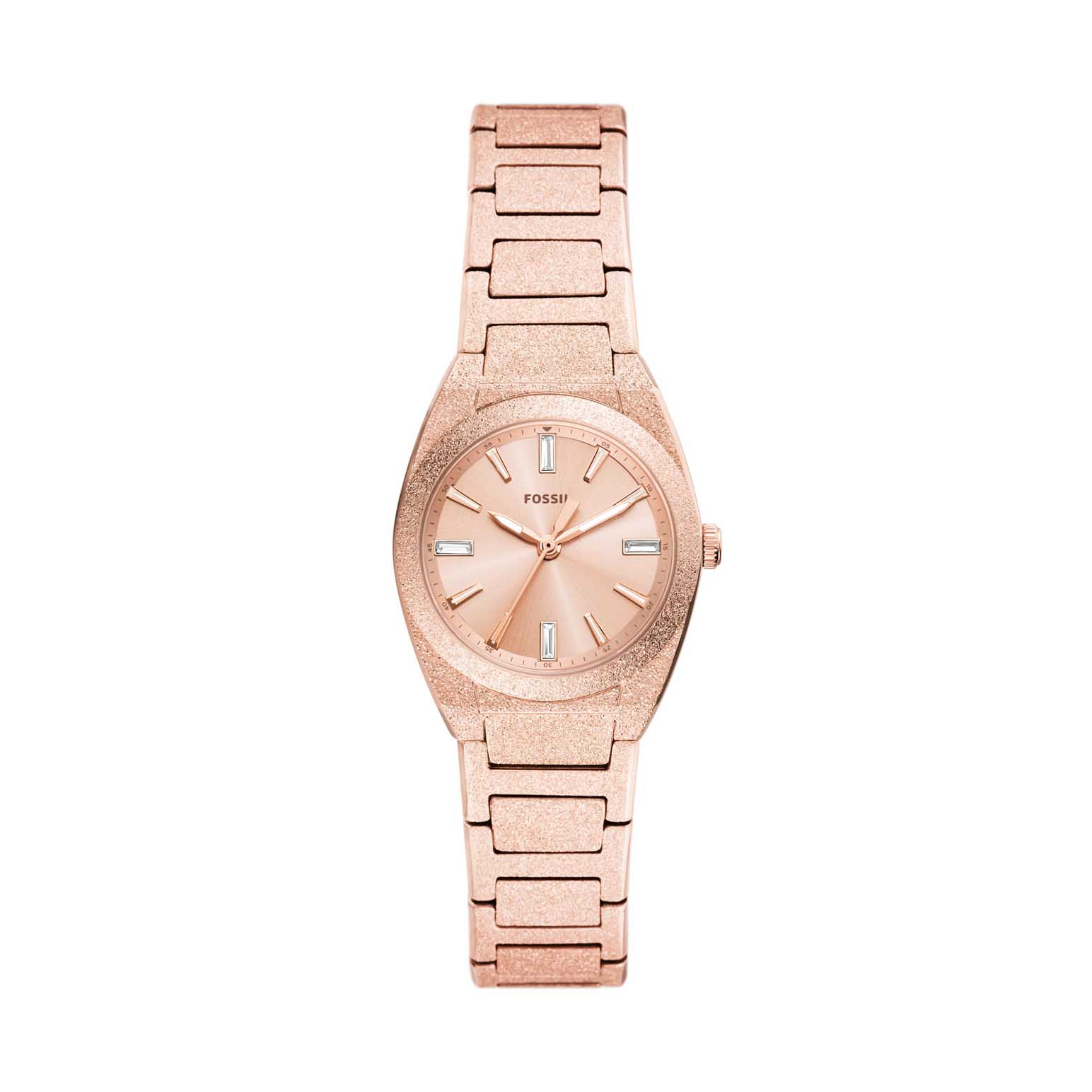 Fossil Everett 27mm Three-Hand Rose Gold-Tone Stainless Steel Watch