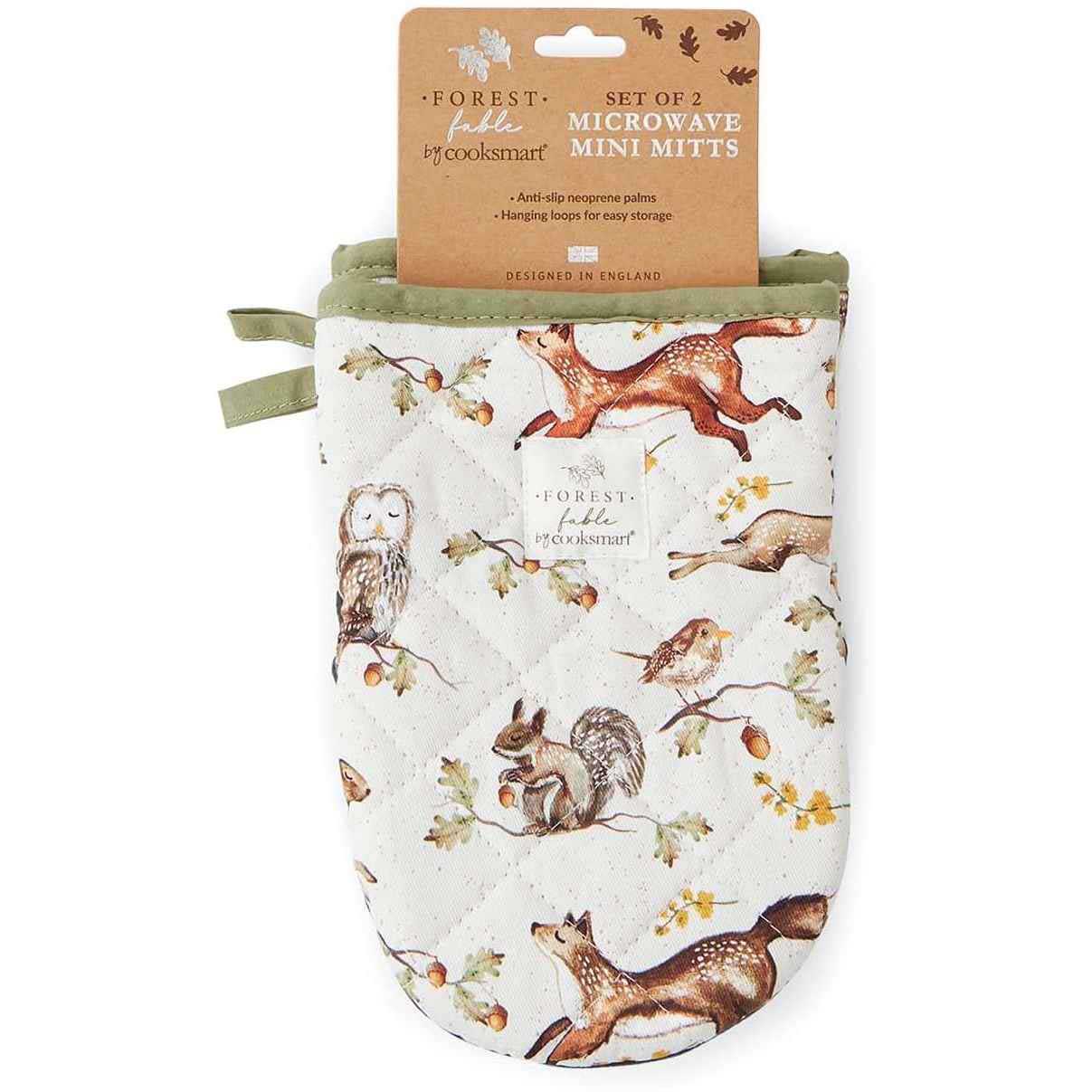 Cooksmart Forest Fable 2 Pack Microwave Mini Mitts