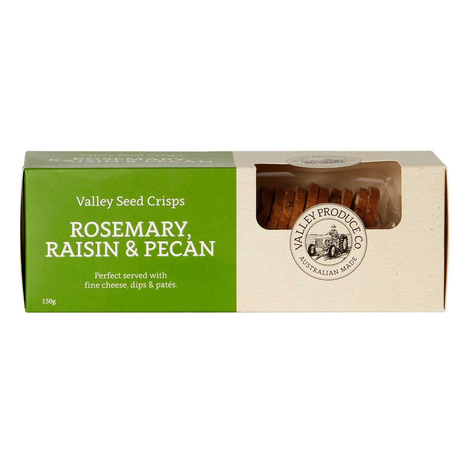 Valley Produce Co. Seed Crisps Rosemary Raisin Pecan 150g