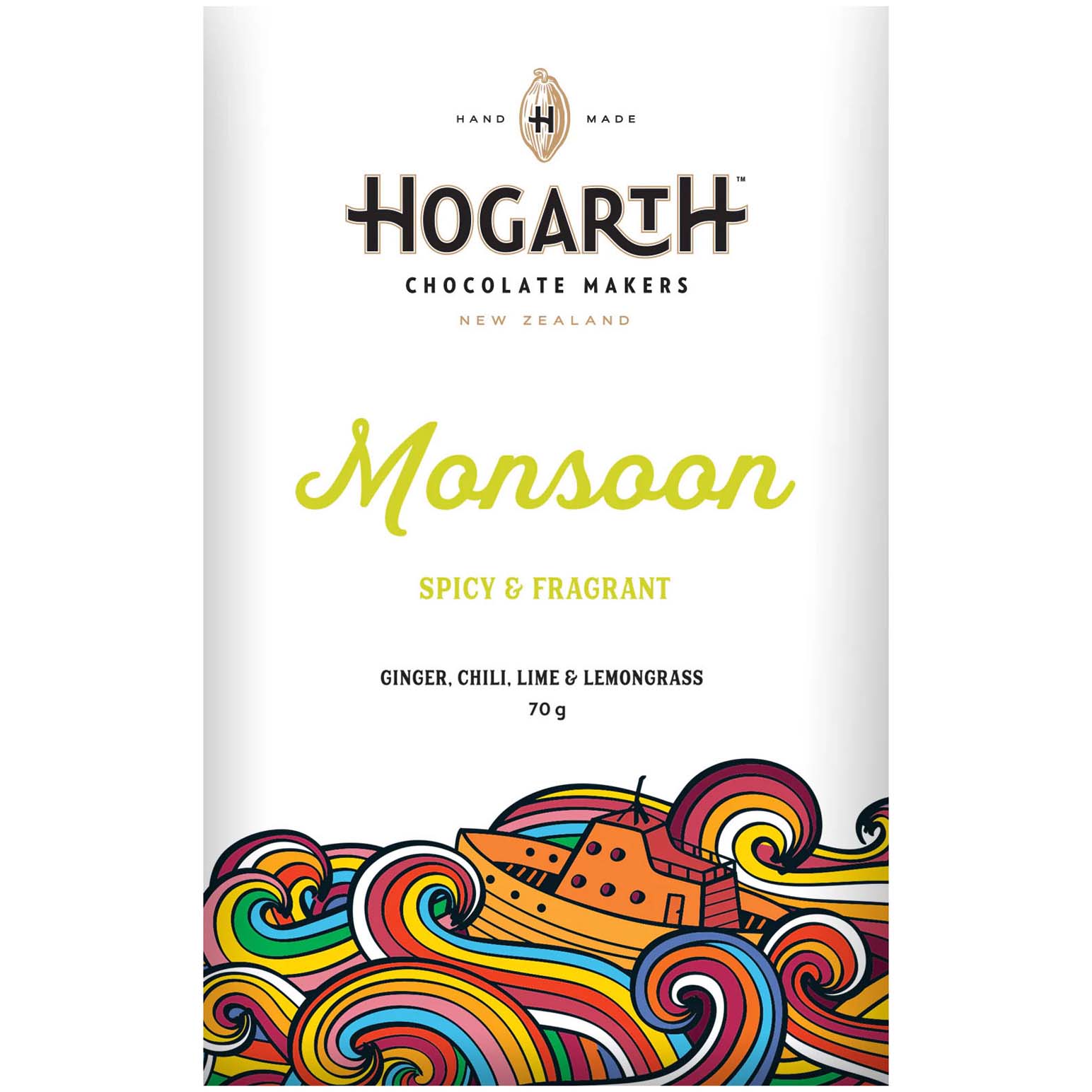 Hogarth Chocolate Monsoon - Chili, Ginger, Lime & Lemongrass Bar 70g