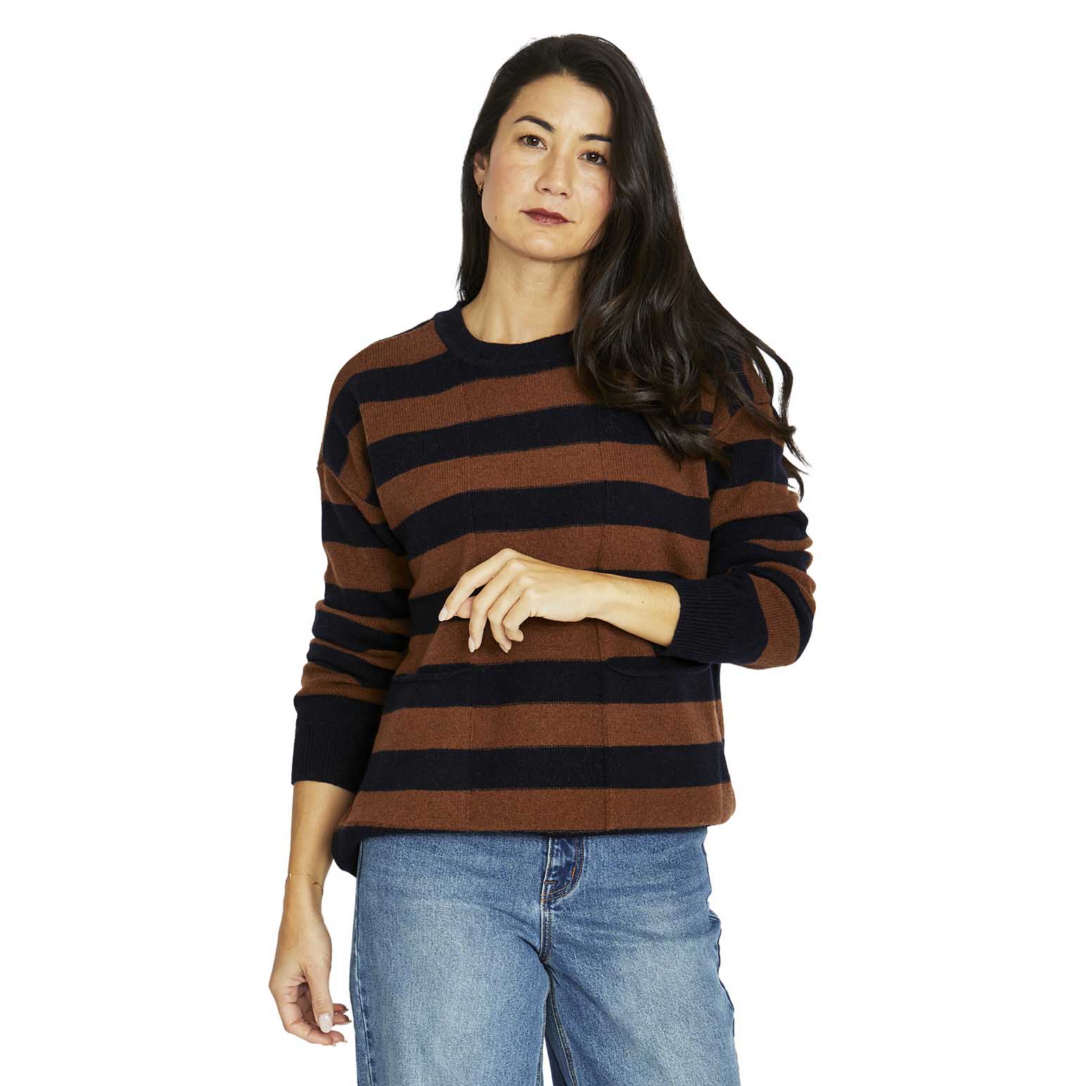 Jump 2 Pkt Stripe Pullover