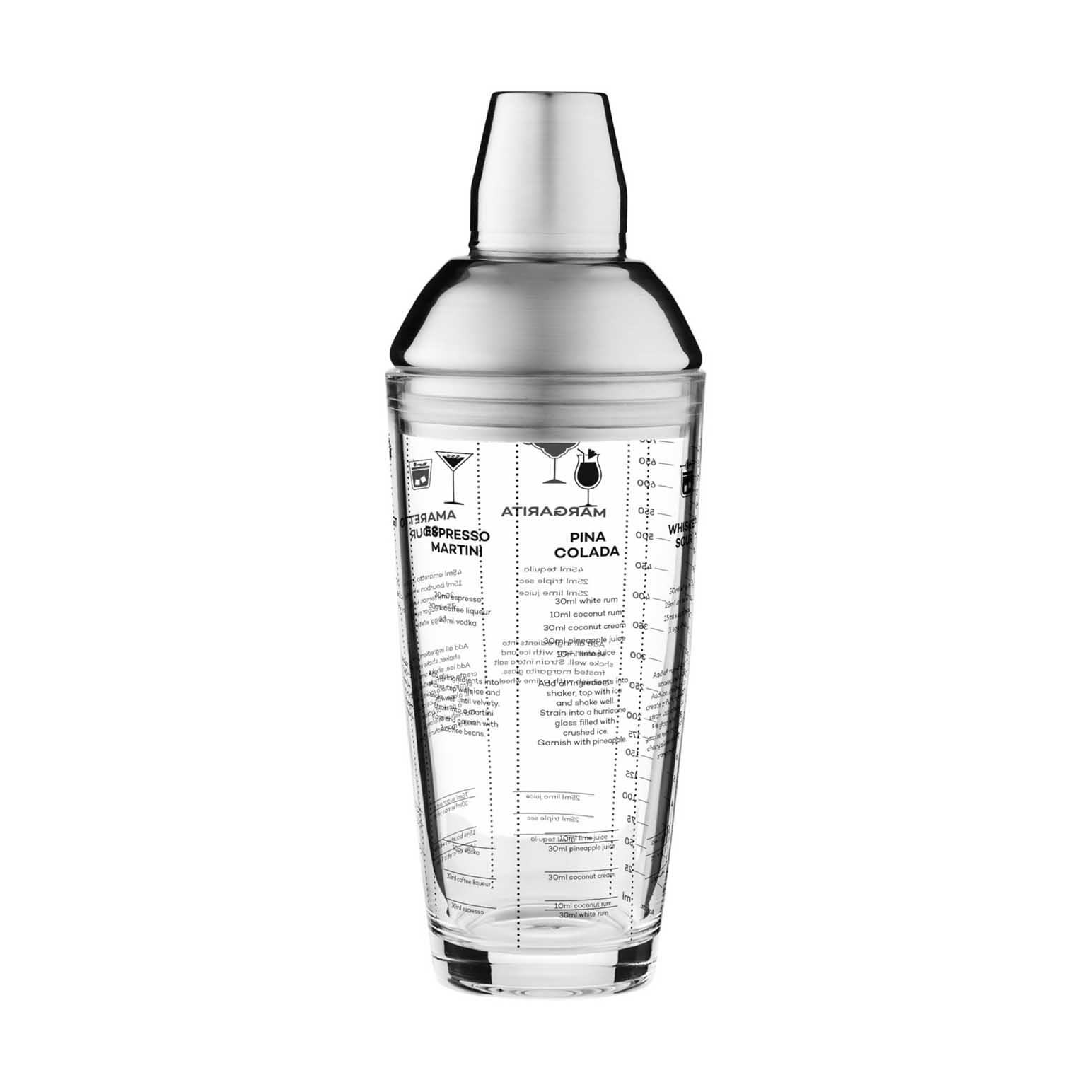 Maxwell & Williams Cocktail & Co Boston Cocktail Recipe Shaker 400ml
