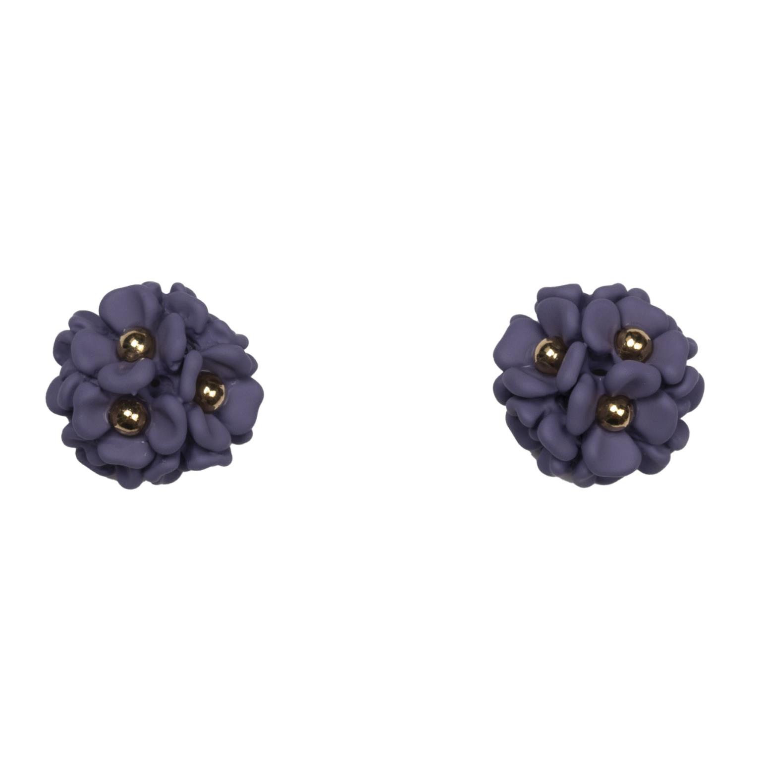 Stella + Gemma Earring Mini Ball Flower Purple