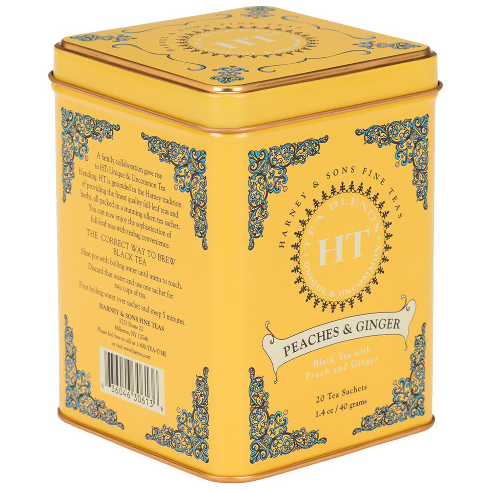 Harney & Sons HT Peaches And Ginger Tin 20 Sachets