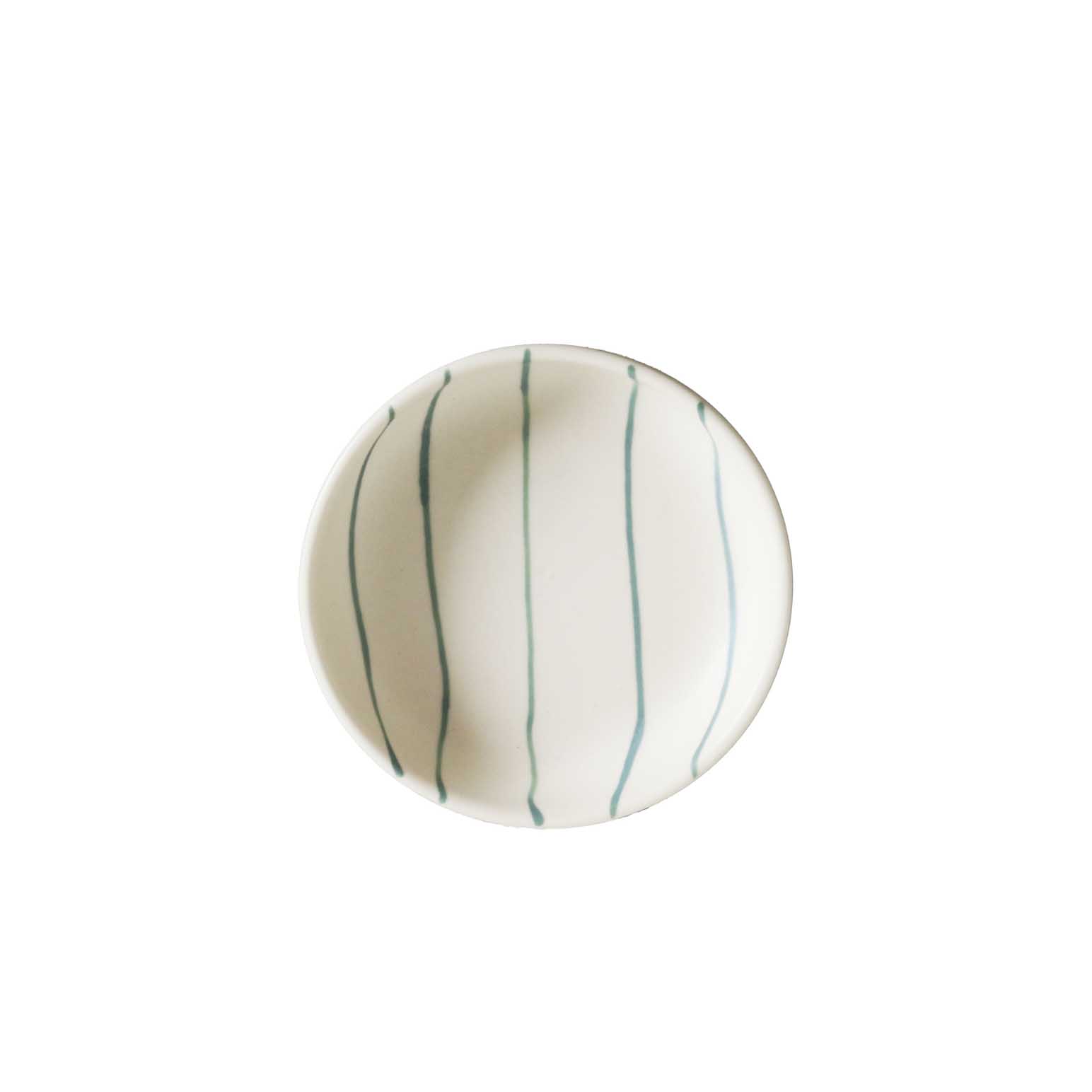 Robert Gordon Condiment Bowl 9cm - Coastal Junction Cream With Green Stripe