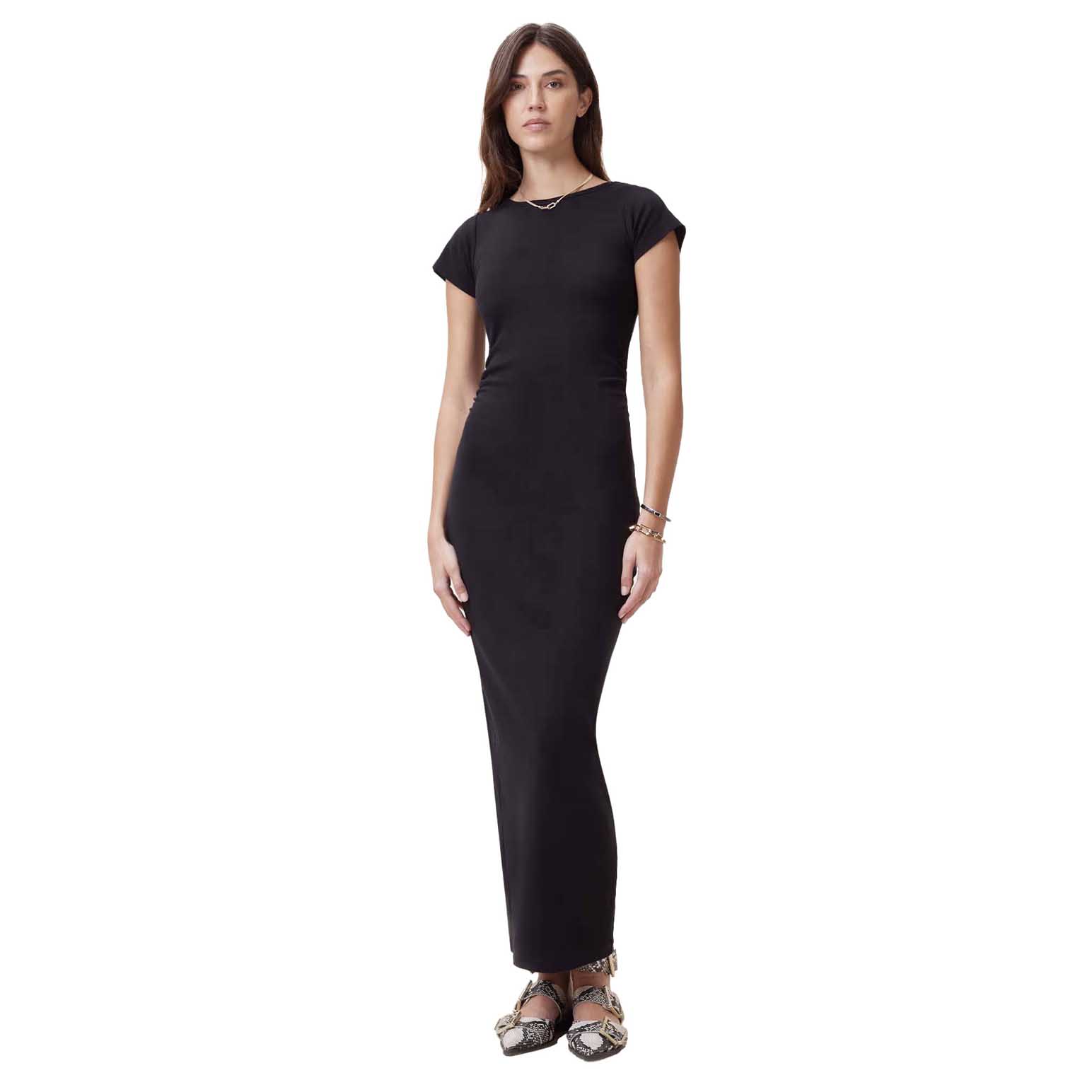 AllSaints Katarina Short Sleeve Slim Fit Maxi Dress