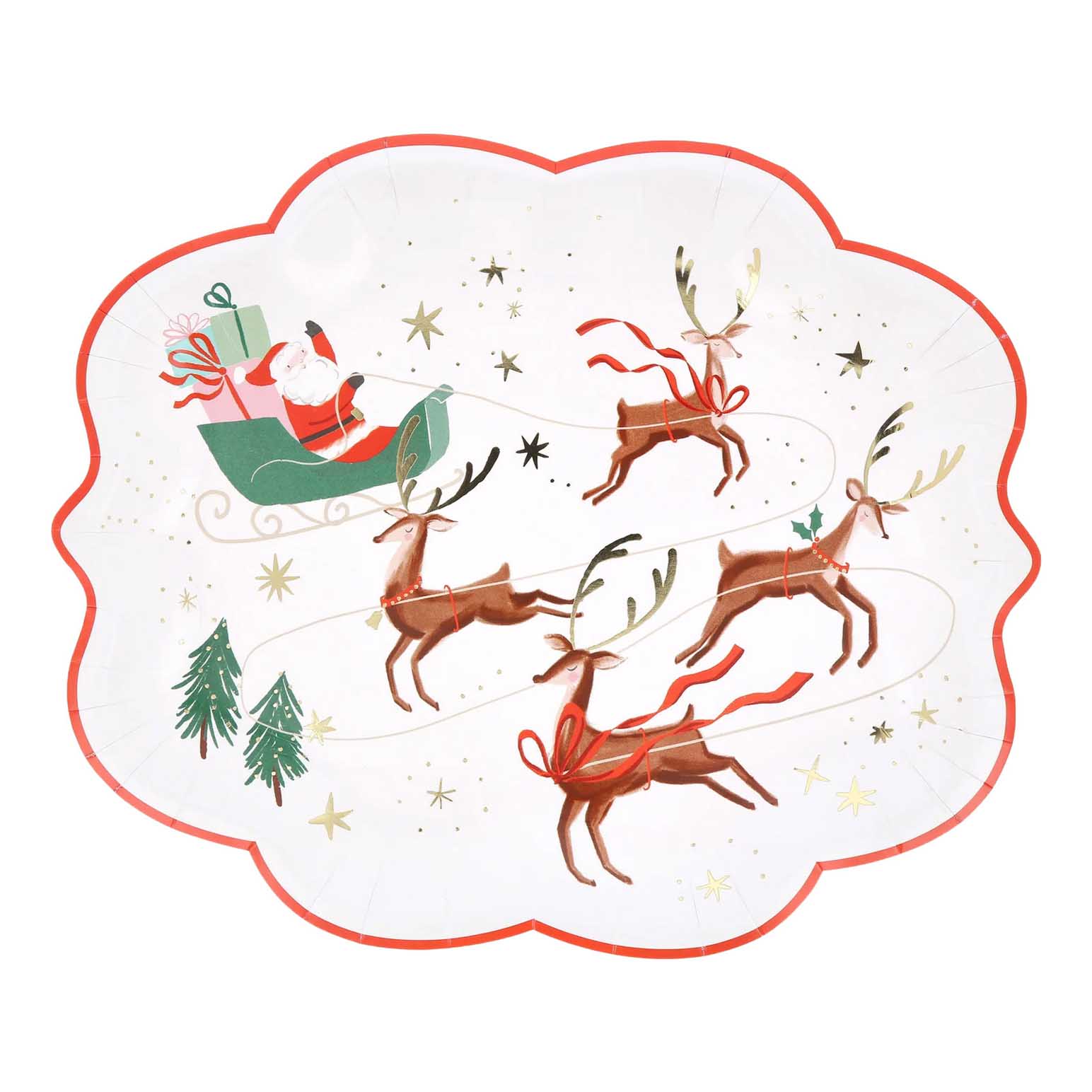 Meri Meri Santa, Sleigh & Reindeer Plates x 8