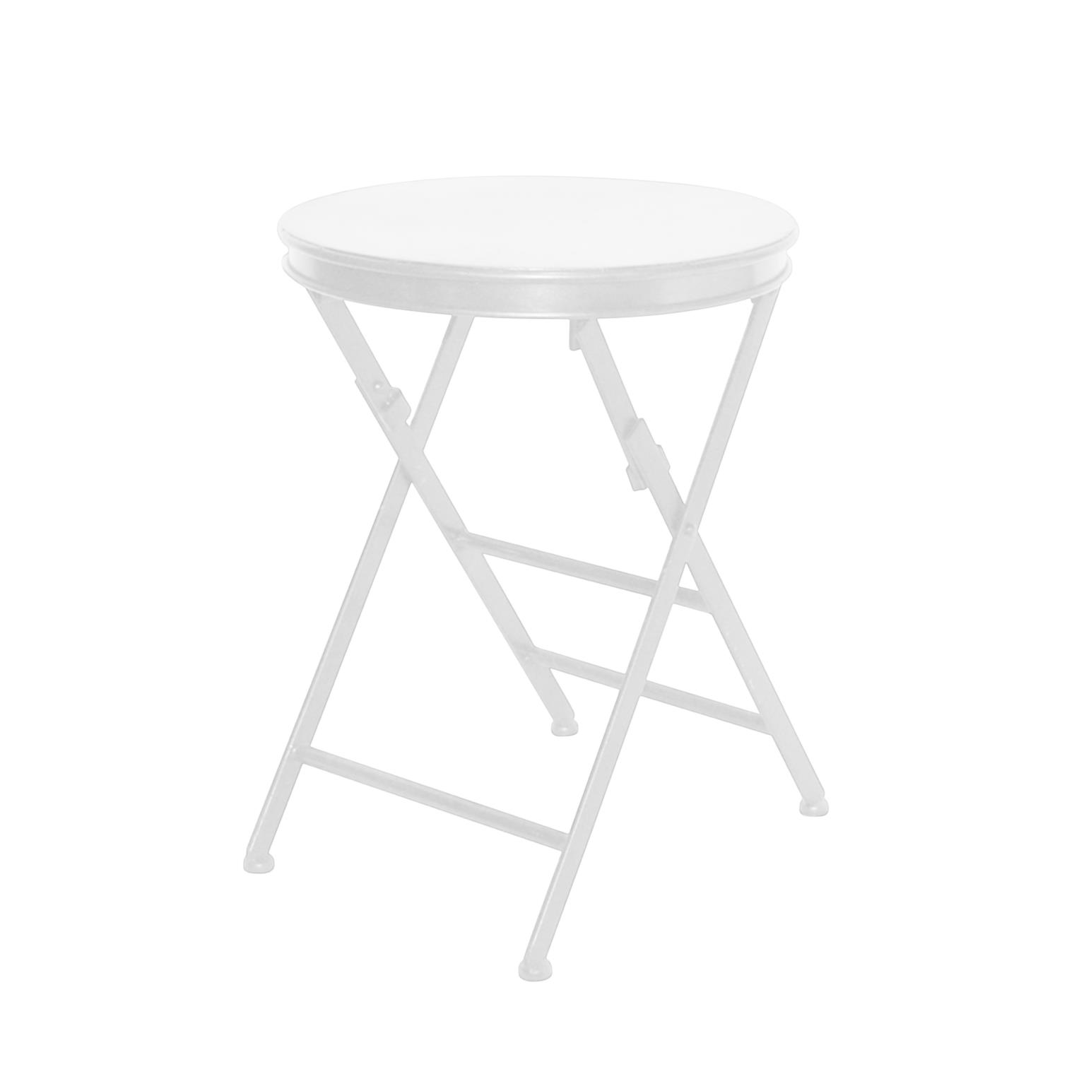 French Country Folding Side Table Short White
