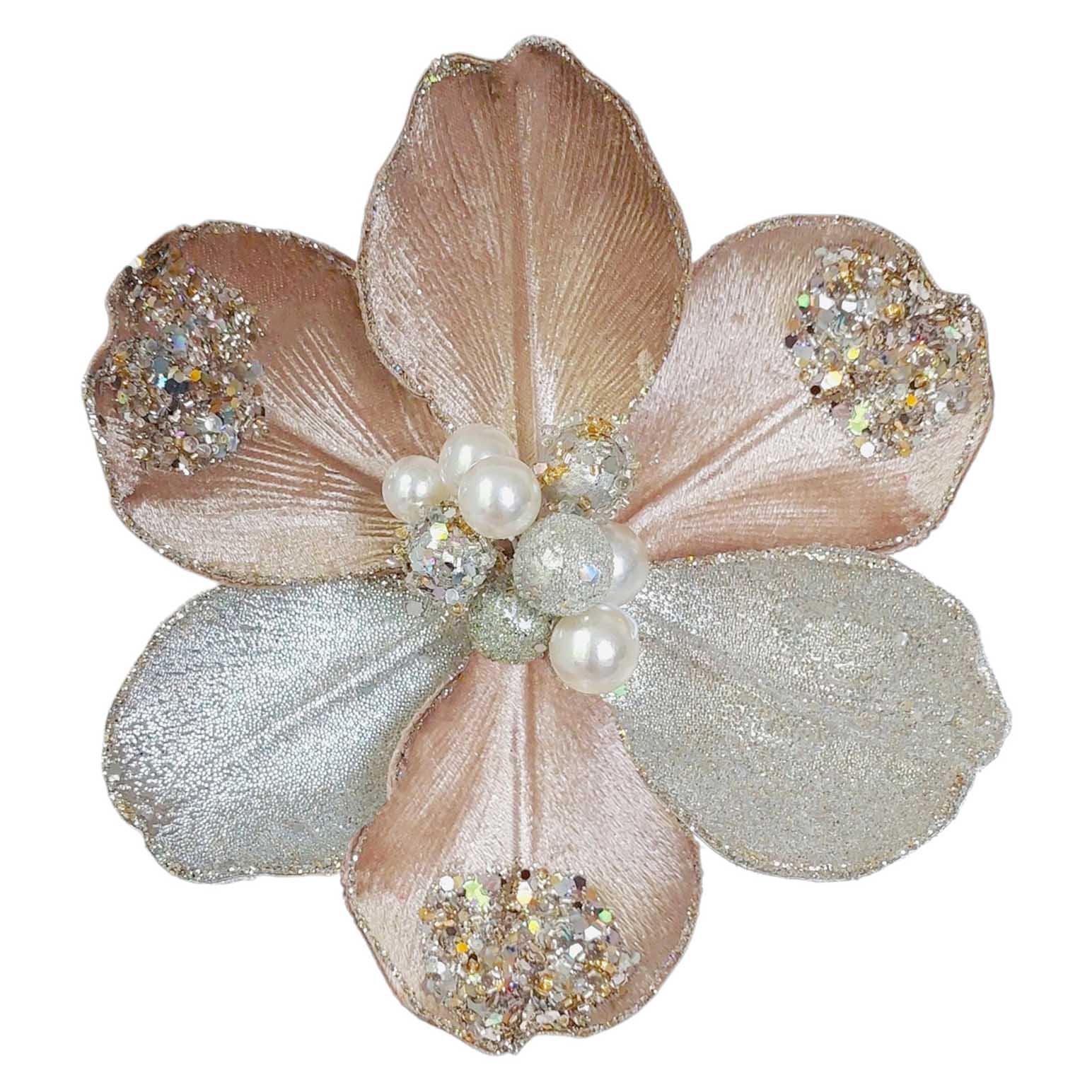 Large Pearl Magnolia Champagne/ Platinum