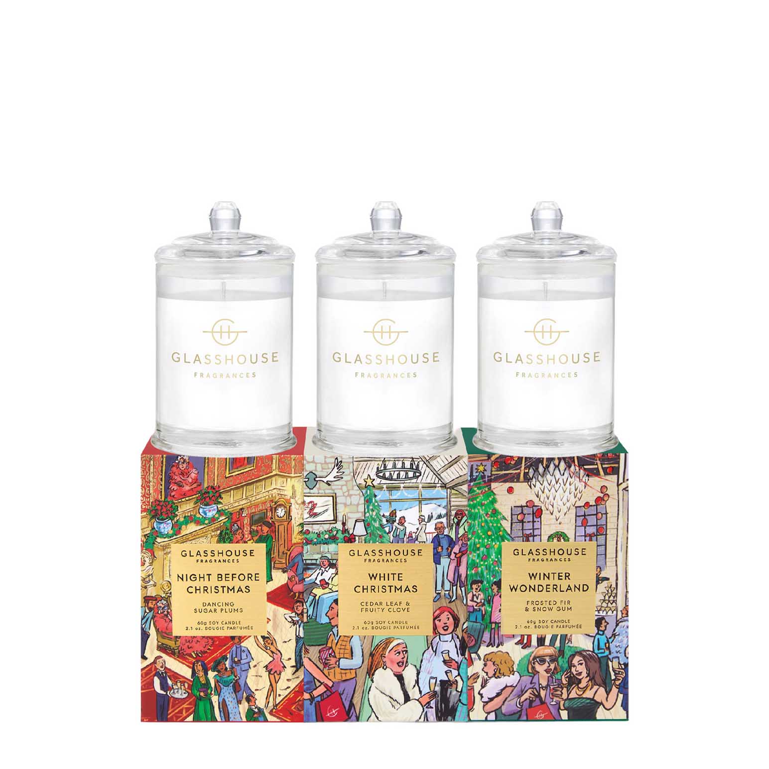 Glasshouse Fragrances Christmas Candle Trio