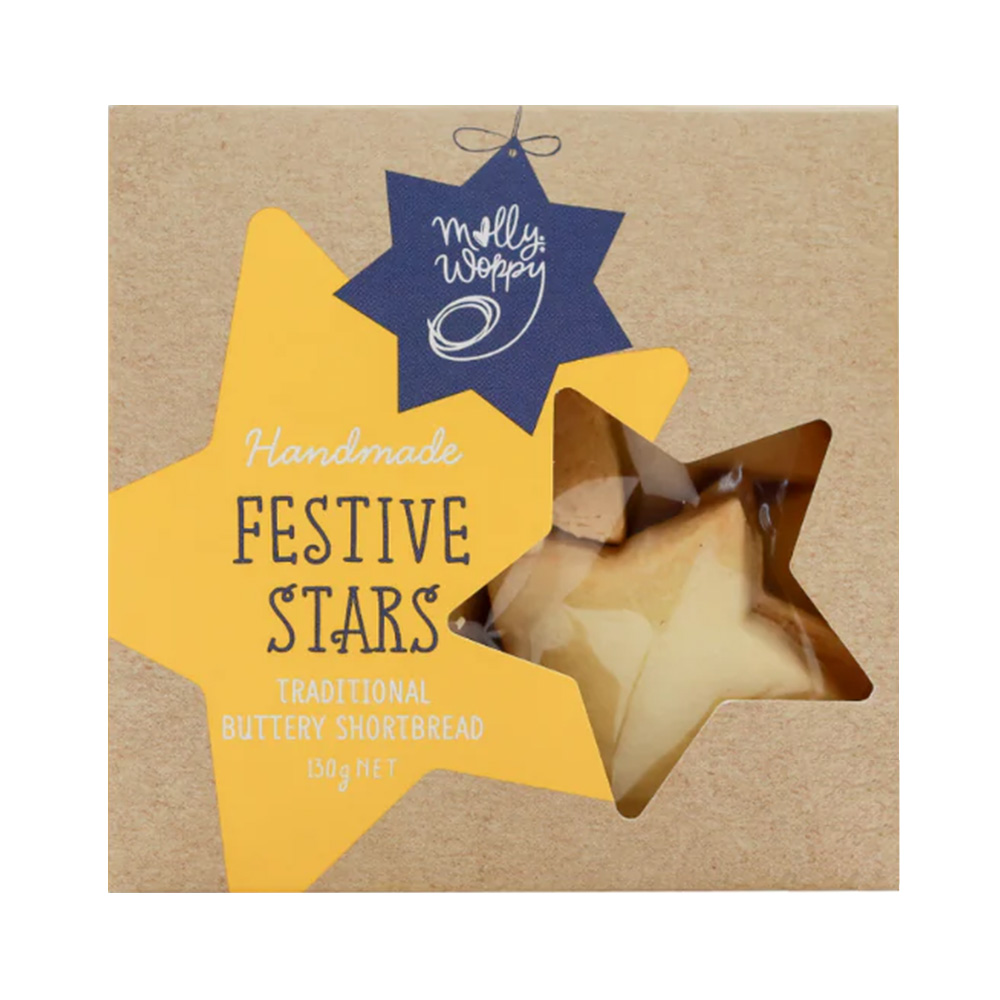 Molly Woppy Festive Stars Traditional Buttery Shortbread 130g