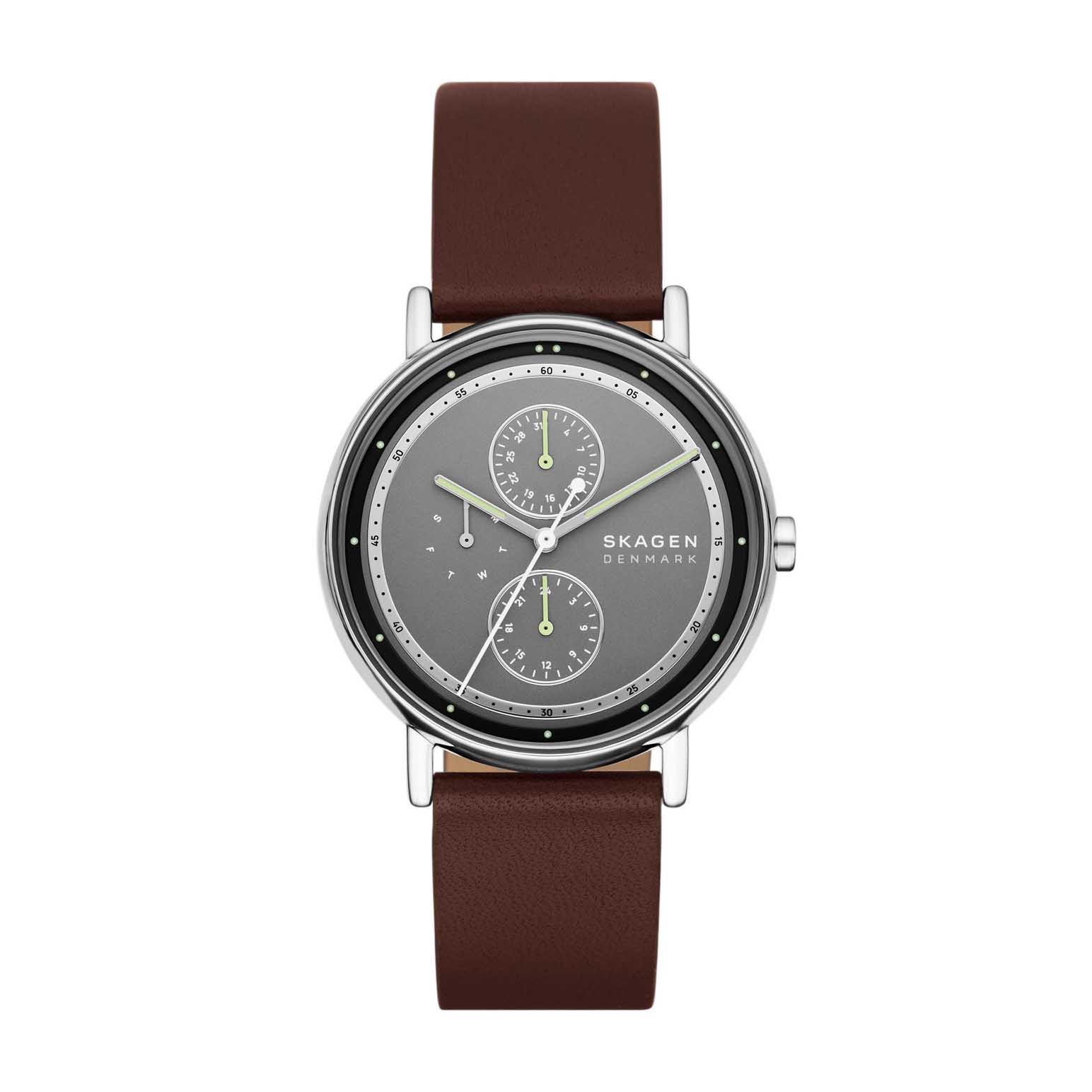 Skagen Signatur Multifunction Brown Leather Watch SKW6941